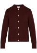 Thumbnail Gilet chocolat uni avec une coupe droite et des manches longues