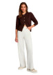 Thumbnail Gilet chocolat uni avec une coupe droite et des manches longues - Image 2