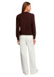 Thumbnail Gilet chocolat uni avec une coupe droite et des manches longues - Image 3
