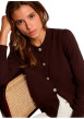 Thumbnail Gilet chocolat uni avec une coupe droite et des manches longues - Image 4