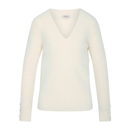 Pull écru uni avec une coupe droite et des...