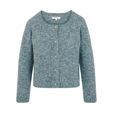 Gilet gris clair uni avec une coupe droite et...