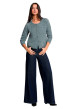 Thumbnail Gilet gris clair uni avec une coupe droite et des manches longues - Image 2