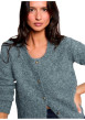 Thumbnail Gilet gris clair uni avec une coupe droite et des manches longues - Image 4