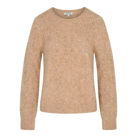 Pull beige uni avec une coupe droite et des...