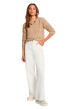 Thumbnail Pull beige uni avec une coupe droite et des manches longues - Image 2