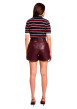 Thumbnail Gilet bordeaux à rayures avec une coupe droite et un col à revers - Image 3