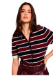 Thumbnail Gilet bordeaux à rayures avec une coupe droite et un col à revers - Image 4