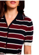 Thumbnail Gilet bordeaux à rayures avec une coupe droite et un col à revers - Image 5