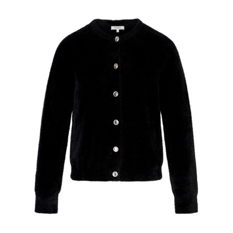 Gilet noir uni avec une coupe droite et des...