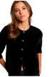 Thumbnail Gilet noir uni avec une coupe droite et des manches longues - Image 4