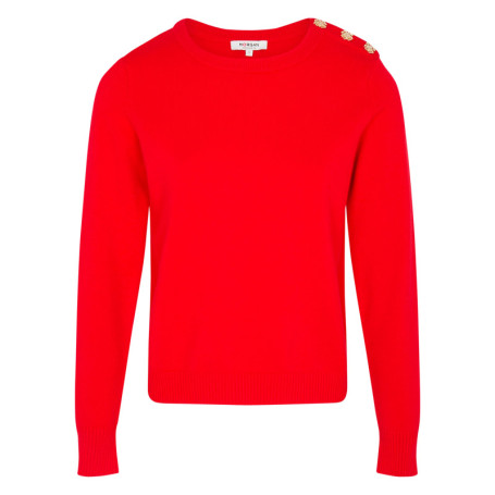 Top rouge uni muni d'une coupe droite et de...