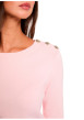 Thumbnail Top rose uni muni d'une coupe droite et de manches longues - Image 5