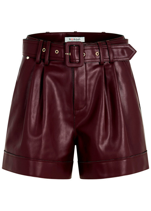 Short chino prune uni avec une coupe droite et...