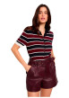 Thumbnail Short chino prune uni avec une coupe droite et muni d'une fermeture à zip - Image 4