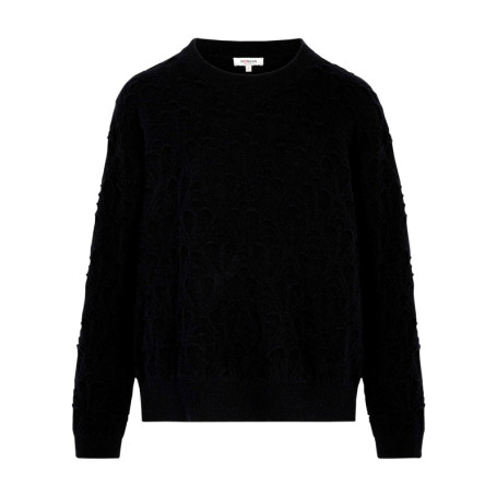 Pull noir uni avec une coupe droite et des...