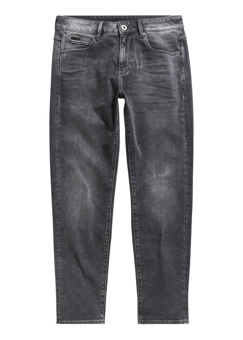 Jean en coton anthracite à coupe droite pourvu de multiples poches