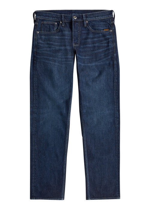 Jean en coton indigo à coupe droite pourvu de...