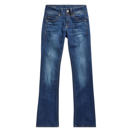 Jean en coton indigo à coupe bootcut pourvu de...