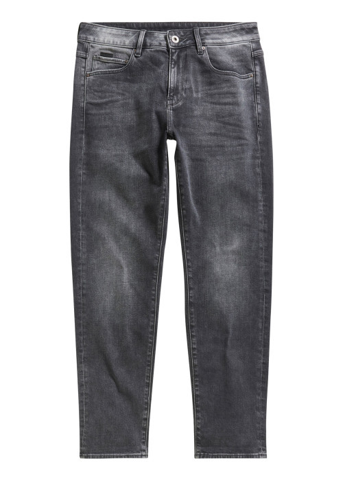 Jean en coton anthracite à coupe droite pourvu de multiples poches