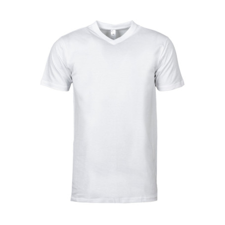 T-Shirt blanc col v-col v