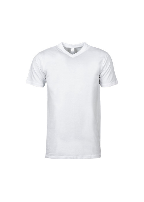 T-Shirt blanc col v-col v