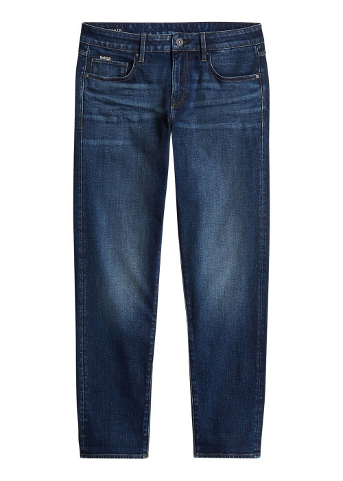 Jean en coton indigo à coupe droite pourvu de...