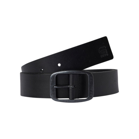 Ceinture en cuir noire pourvue d'une boucle...