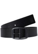 Thumbnail Ceinture en cuir noire pourvue d'une boucle métallique rectangulaire