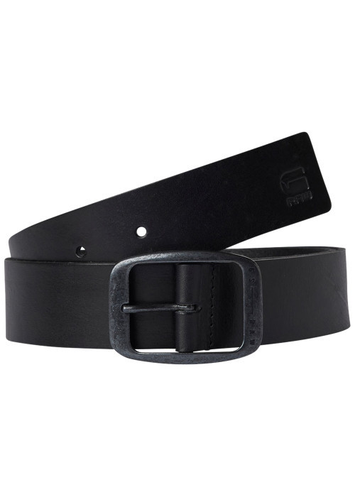 Ceinture en cuir noire pourvue d'une boucle...