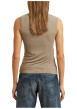 Thumbnail T-shirt taupe sans manche à coupe ajustée pourvu d'un col rond - Image 3