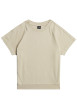 Thumbnail T-shirt en coton biologique beige à coupe droite pourvu d'un col rond