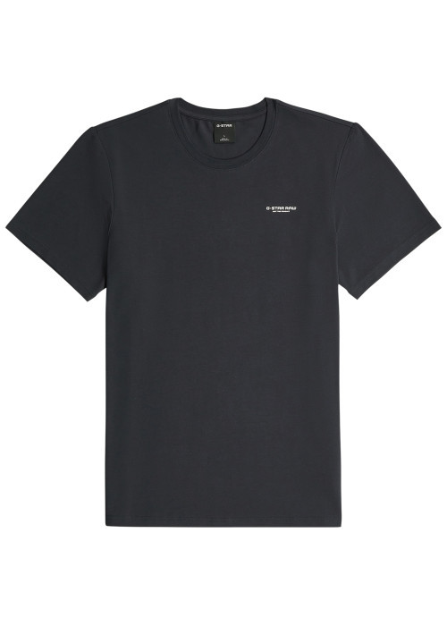 T-shirt en coton biologique noir à coupe droite...