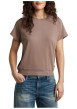 Thumbnail T-shirt en coton biologique mauve à coupe droite pourvu d'un col rond - Image 2