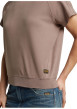 Thumbnail T-shirt en coton biologique mauve à coupe droite pourvu d'un col rond - Image 5