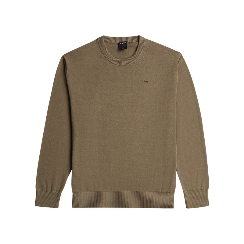 G-star - Pull Taupe Col Rond Pourvu D'une Coupe Droite Et De Manches Longues - Beige G-star - Pull Taupe Col Rond Pourvu D'une Coupe Droite Et De Manches Longues - Beige