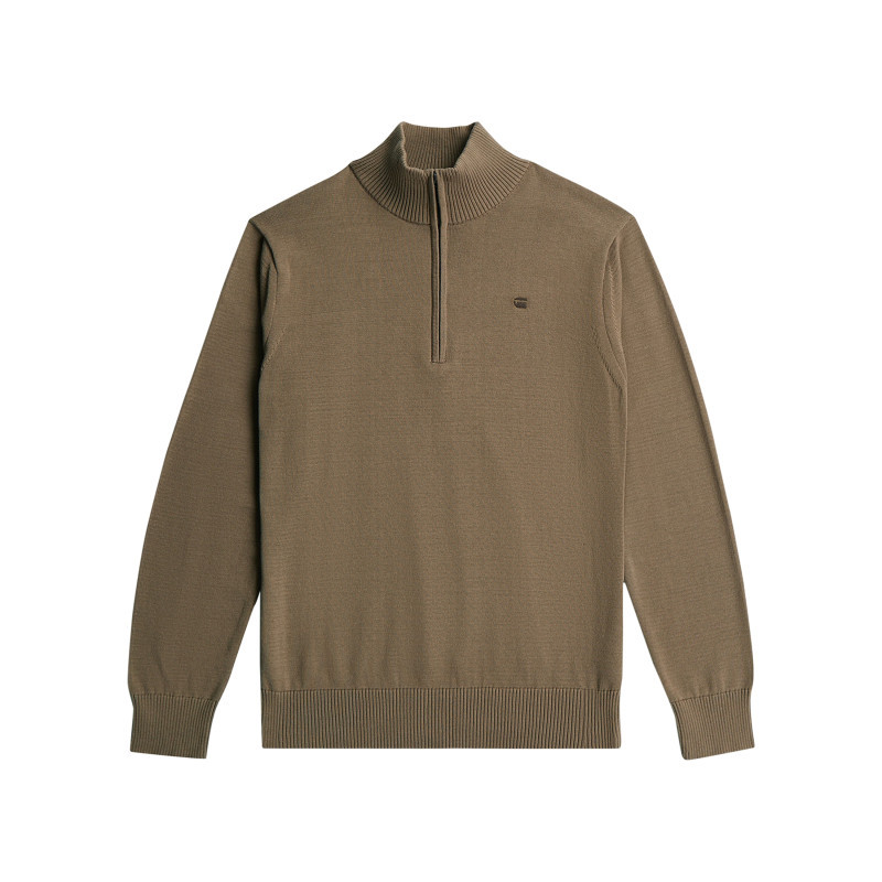 G-star - Pull Taupe Col Montant Pourvu D'une Coupe Droite Et De Manches Longues - Beige G-star - Pull Taupe Col Montant Pourvu D'une Coupe Droite Et De Manches Longues - Beige
