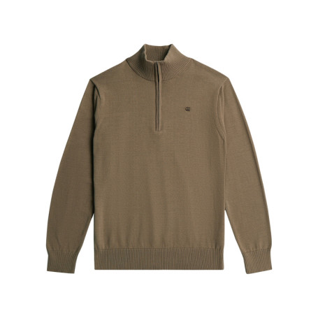 Pull taupe col montant pourvu d'une coupe...