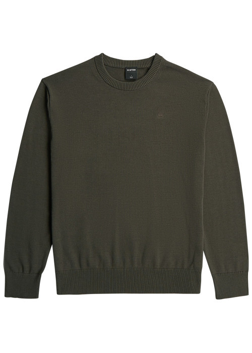 Pull kaki col rond pourvu d'une coupe droite et...