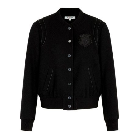 Bomber noir uni avec une coupe droite et des...