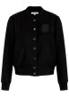 Thumbnail Bomber noir uni avec une coupe droite et des manches courtes
