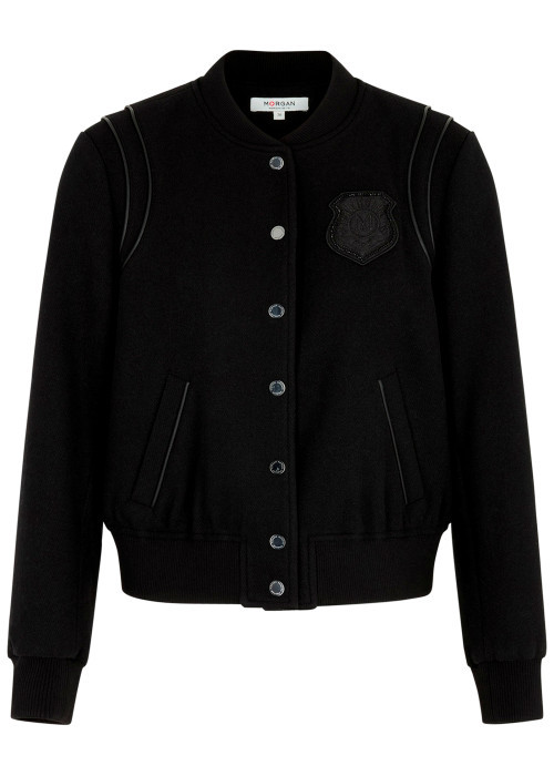 Bomber noir uni avec une coupe droite et des...