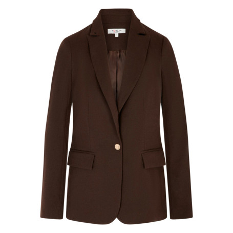 Blazer marron uni avec une coupe droite et des...