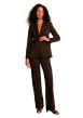 Thumbnail Blazer marron uni avec une coupe droite et des manches longues - Image 2