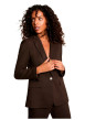 Thumbnail Blazer marron uni avec une coupe droite et des manches longues - Image 4