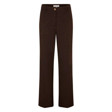 Pantalon marron uni avec une coupe bootcut muni...