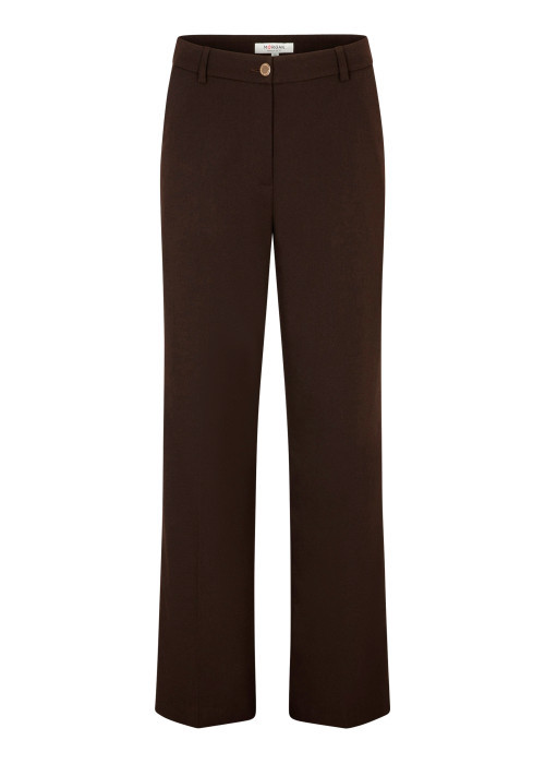 Pantalon marron uni avec une coupe bootcut muni...