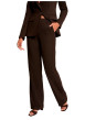 Thumbnail Pantalon marron uni avec une coupe bootcut muni d'un zip et d'un bouton - Image 2