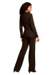 Thumbnail Pantalon marron uni avec une coupe bootcut muni d'un zip et d'un bouton - Image 3