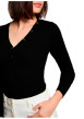 Thumbnail Top noir uni avec une coupe moulante et des manches longues - Image 5